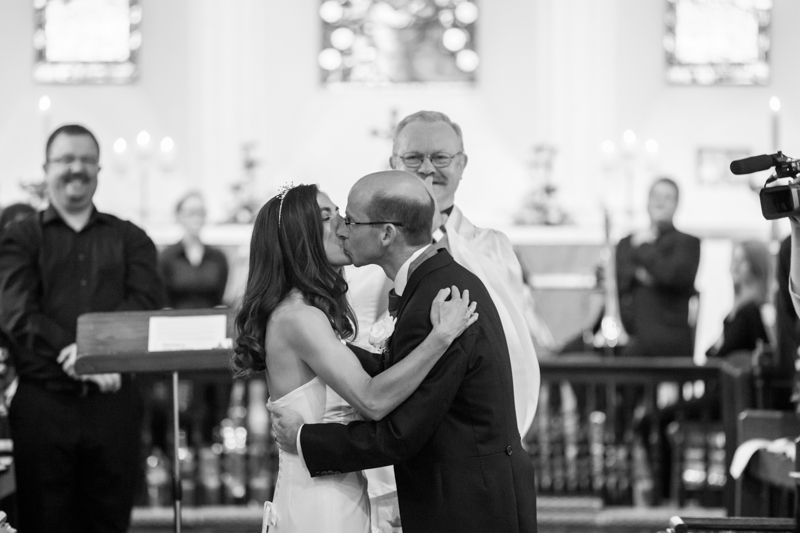 First kiss in St Anne's Church in Lewes.